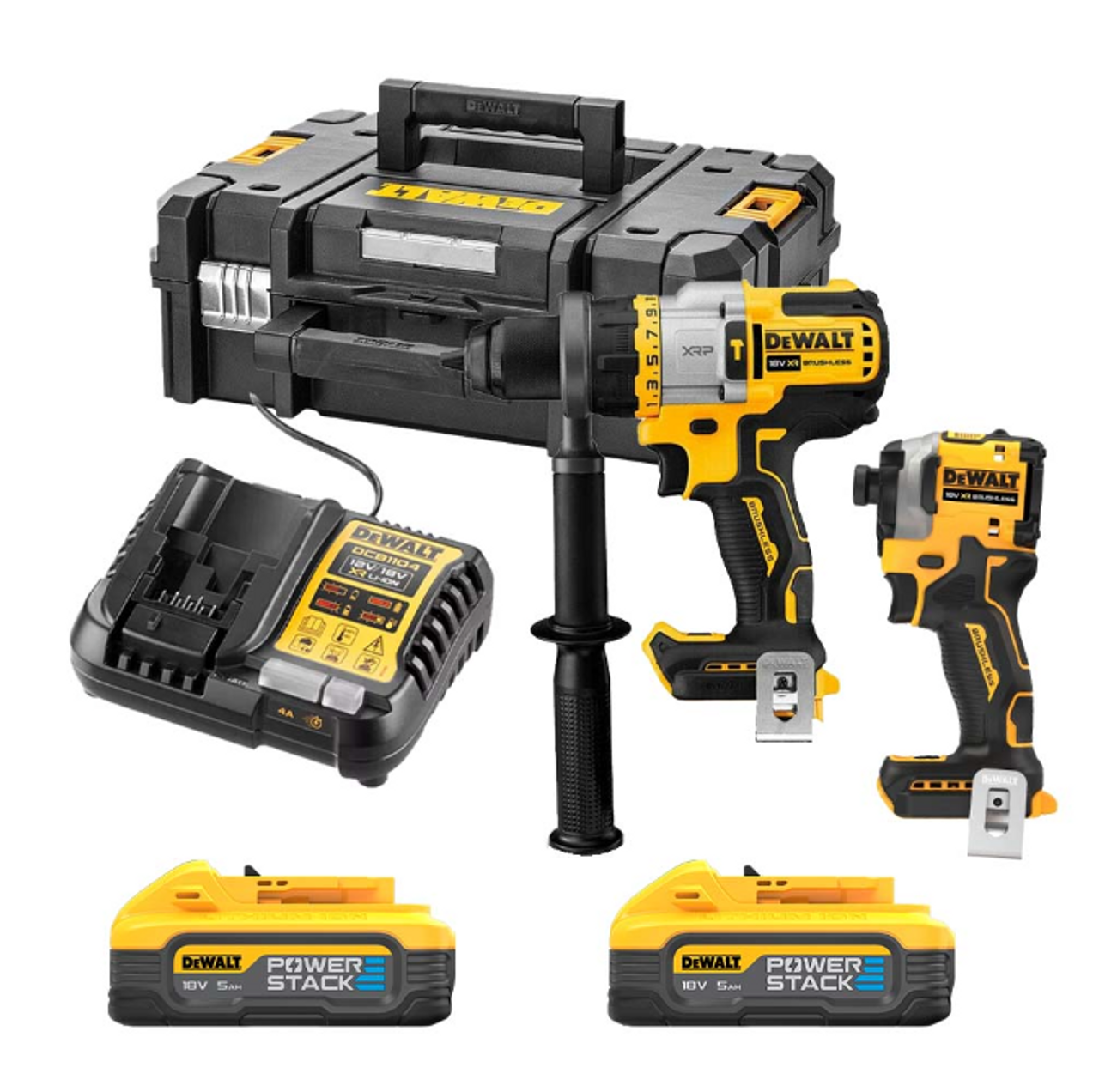 DeWalt DCK2052H2T-GB 18v XR Premium Brushless Twin Kit DCD999/DCF850 - 2 x 5Ah Powerstack