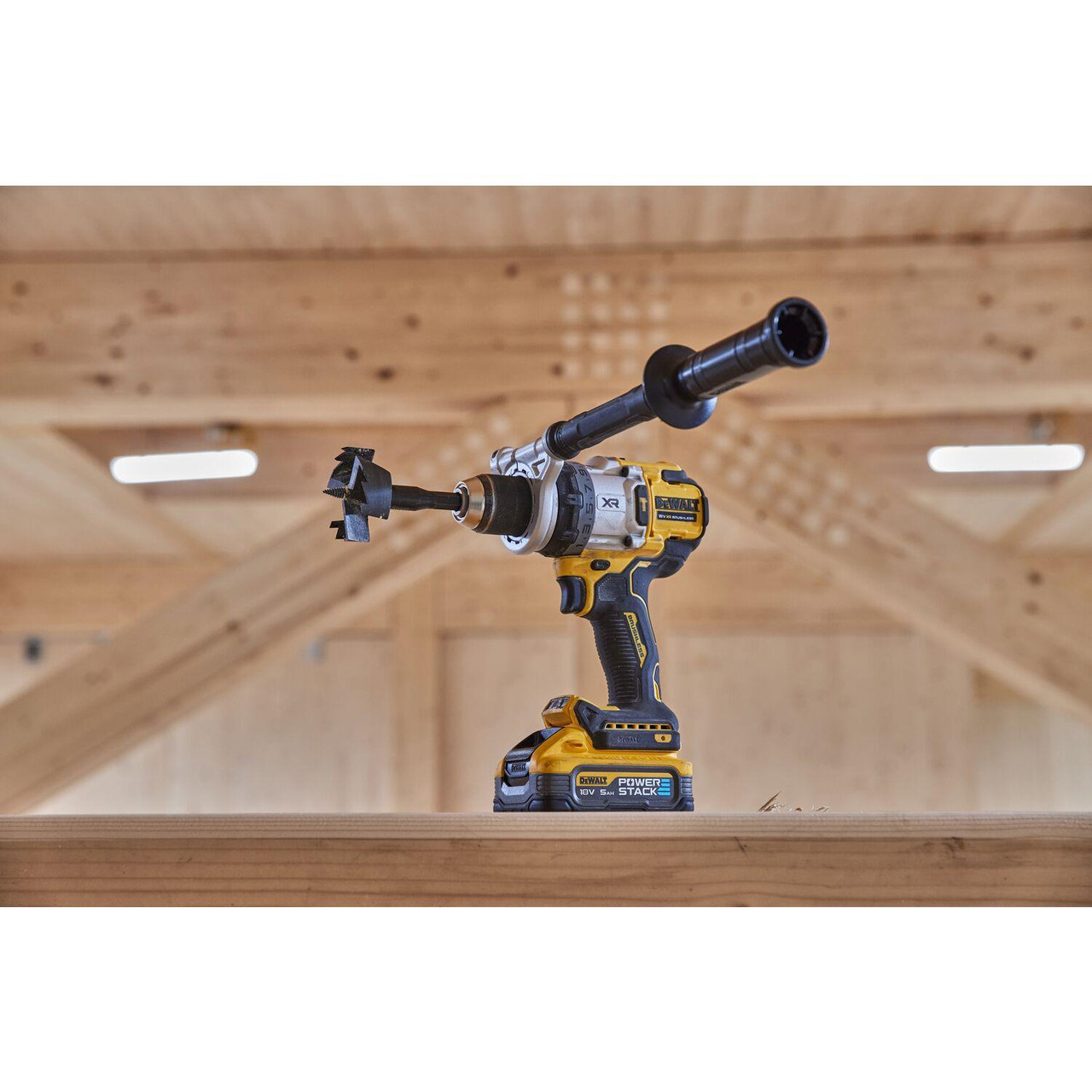 DeWalt DCD1007H2T 18v XR Brushless Combi Hammer Drill - 2x 5.0Ah Powerstack Batteries
