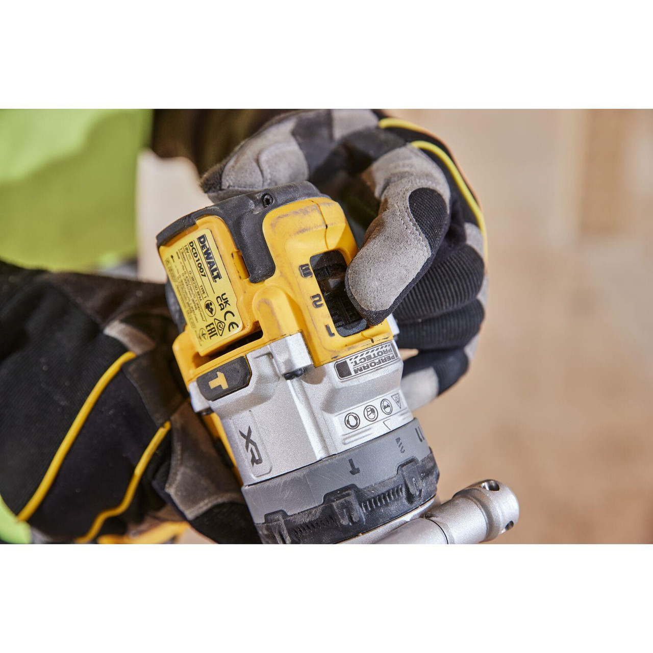 DeWalt DCD1007H2T 18v XR Brushless Combi Hammer Drill - 2x 5.0Ah Powerstack Batteries