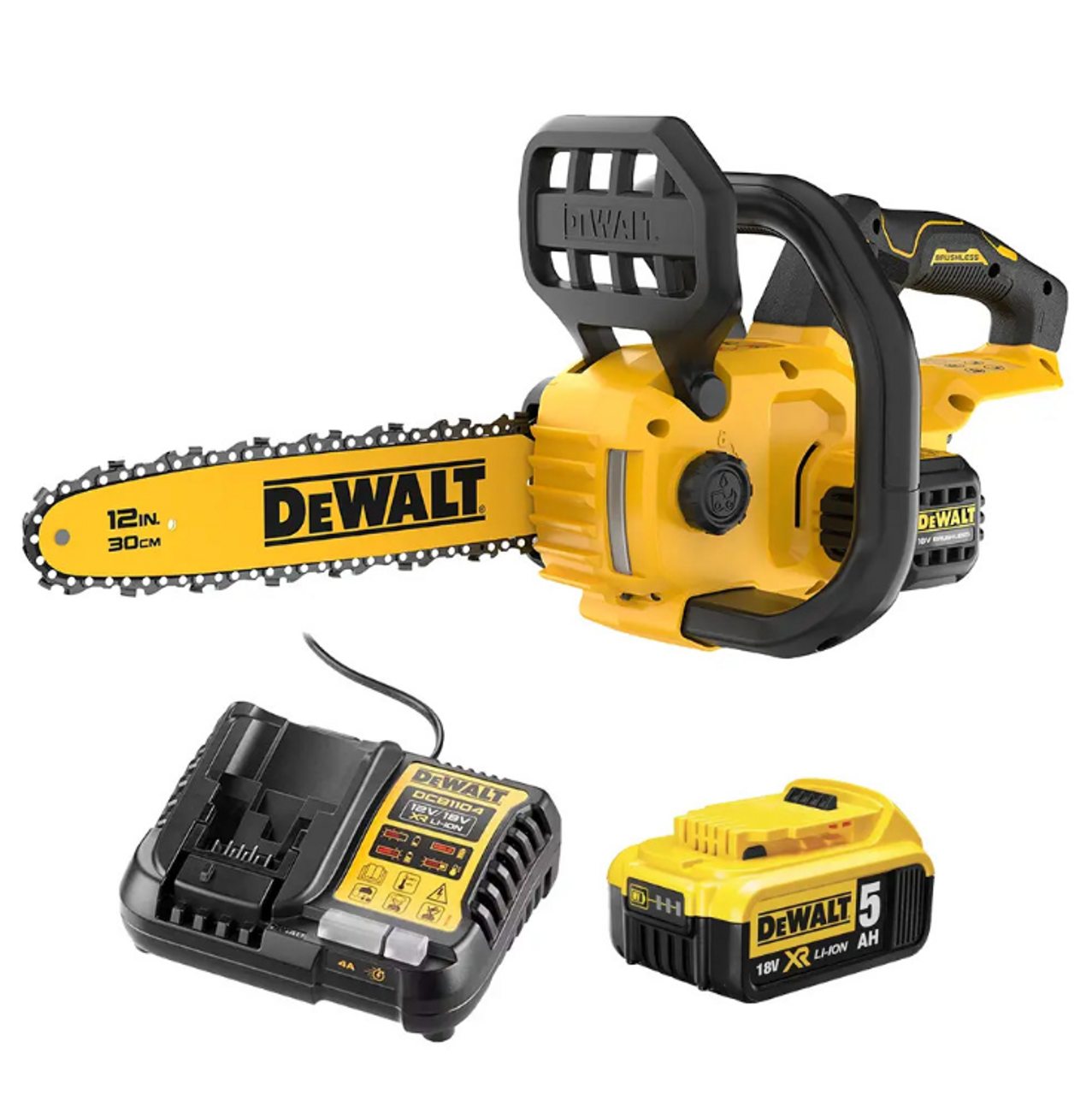 Dewalt DCMCS565N-XJ 18V XR Brushless 30cm Chainsaw, 1x 5.0Ah Battery & Charger