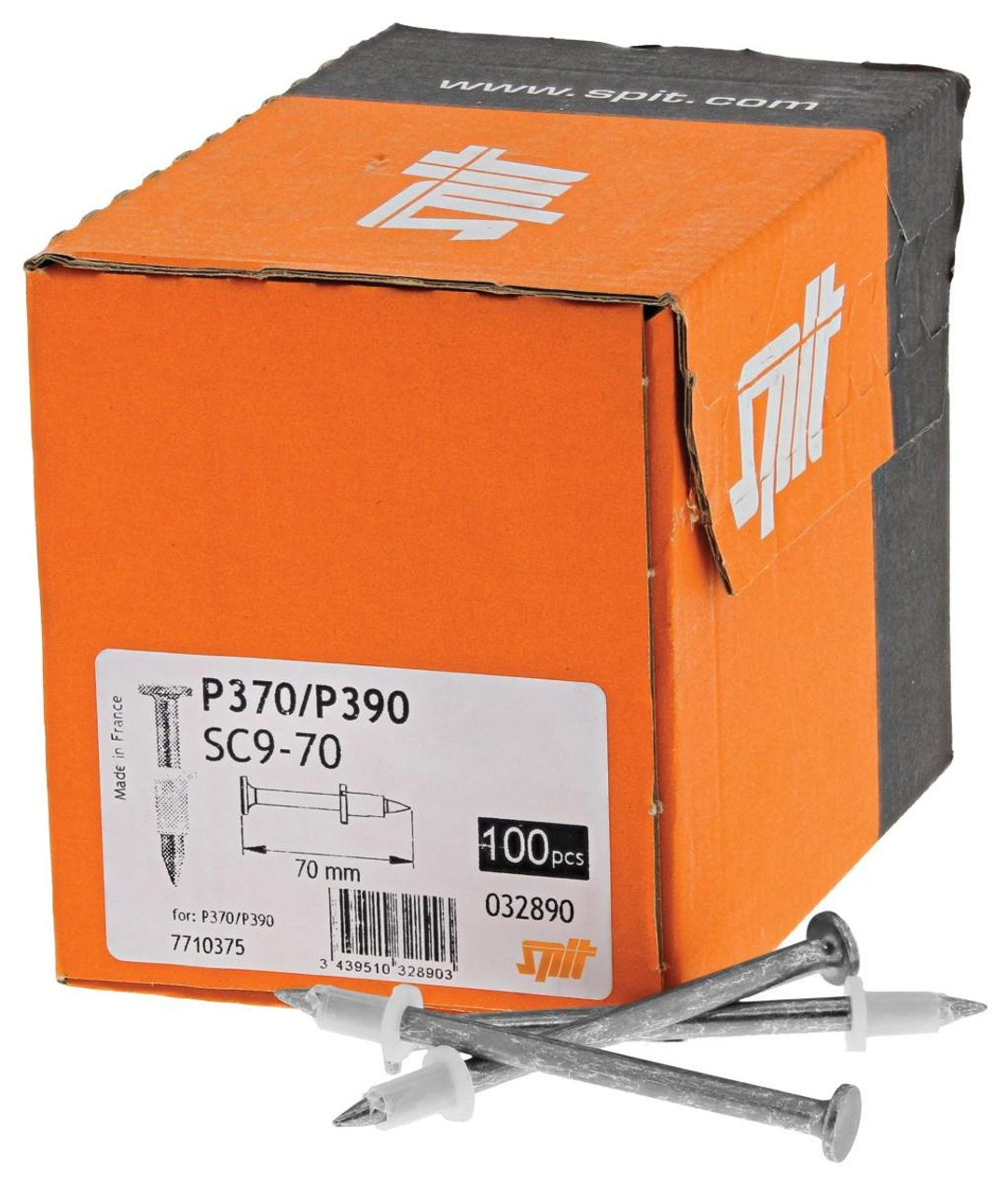 Spit 032910 P370 SC9 Steel & Concrete Pins 50mm - Single Shot Pins - 100 box