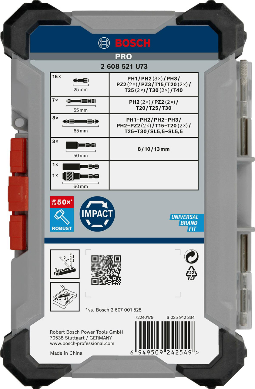 BOSCH 2608522517 PRO Impact screw bit set 36-piece
