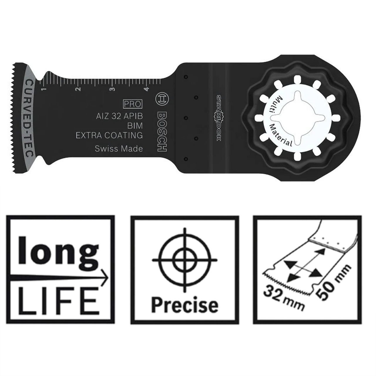 Bosch PRO Starlock AIZ 32 APIB BIM Multi Material Plunge Cut Multitool Saw Blade 32mm x 50mm 2608669066