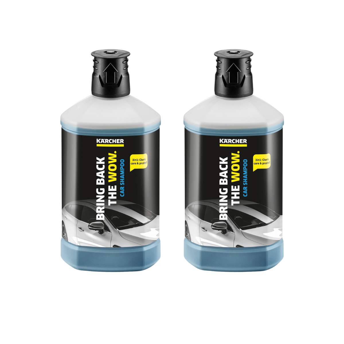 Karcher Snow Foam Bottle Pressure Washer Detergent Car Shampoo Plug Clean 3 In 1(1 litre) x 2 