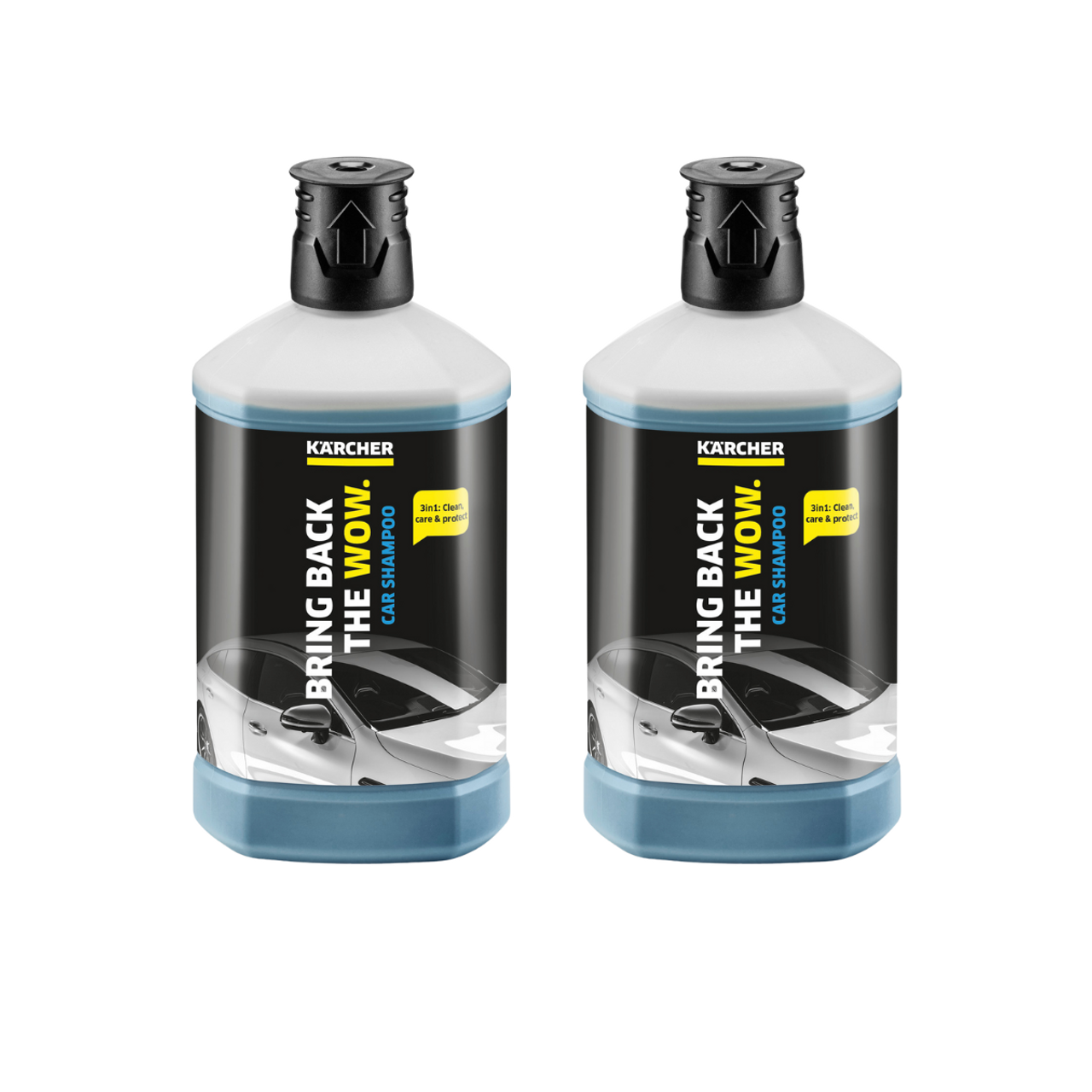 Karcher Snow Foam Bottle Pressure Washer Detergent Car Shampoo Plug Clean 3 In 1(1 litre) x 2 