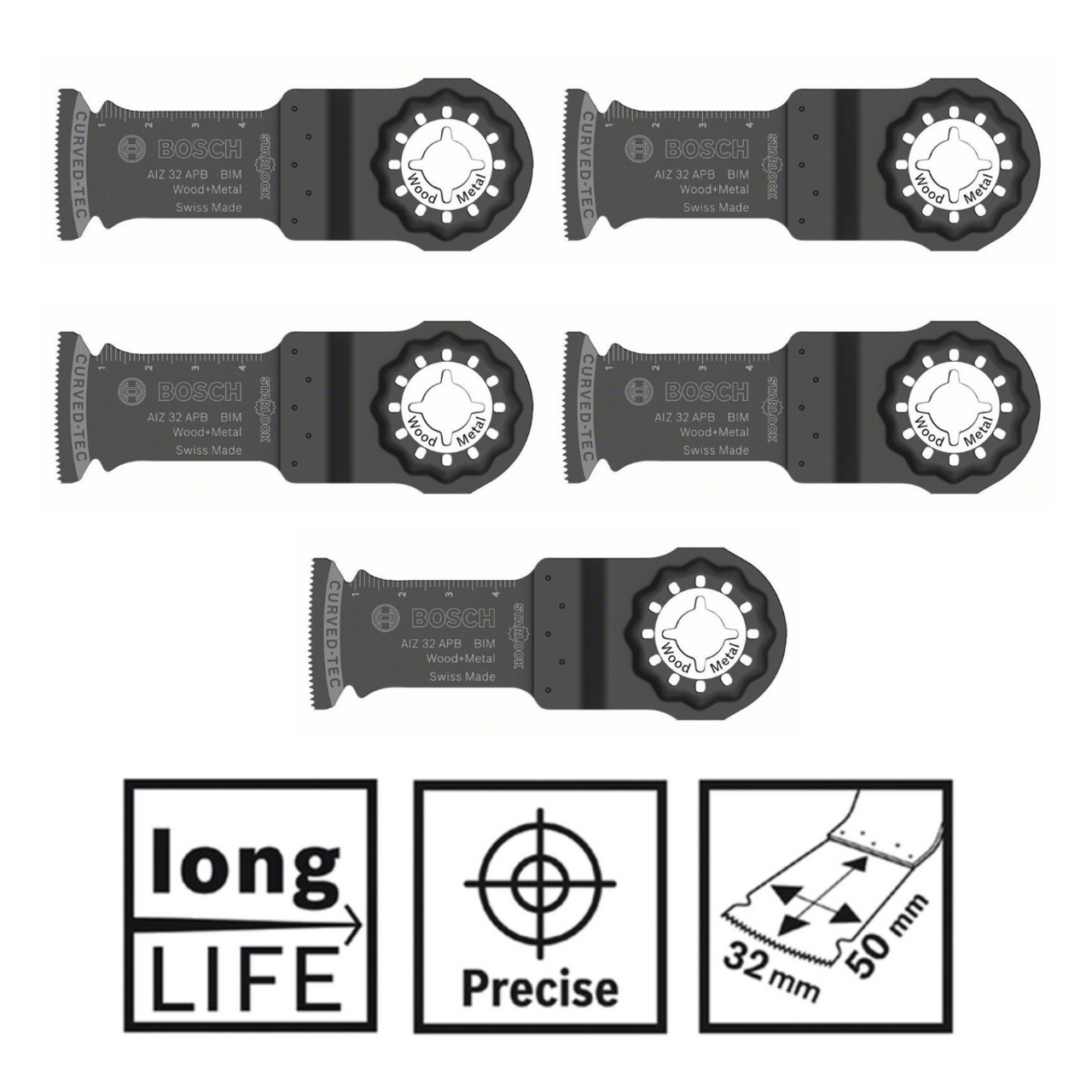 5x Bosch Starlock AIZ 32 APB BIM Wood+Metal C-Tec