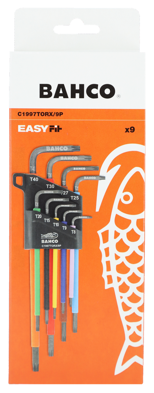 Bahco C1997TORX/9P Long TORX® Coloured L-Key Set, 9 Piece