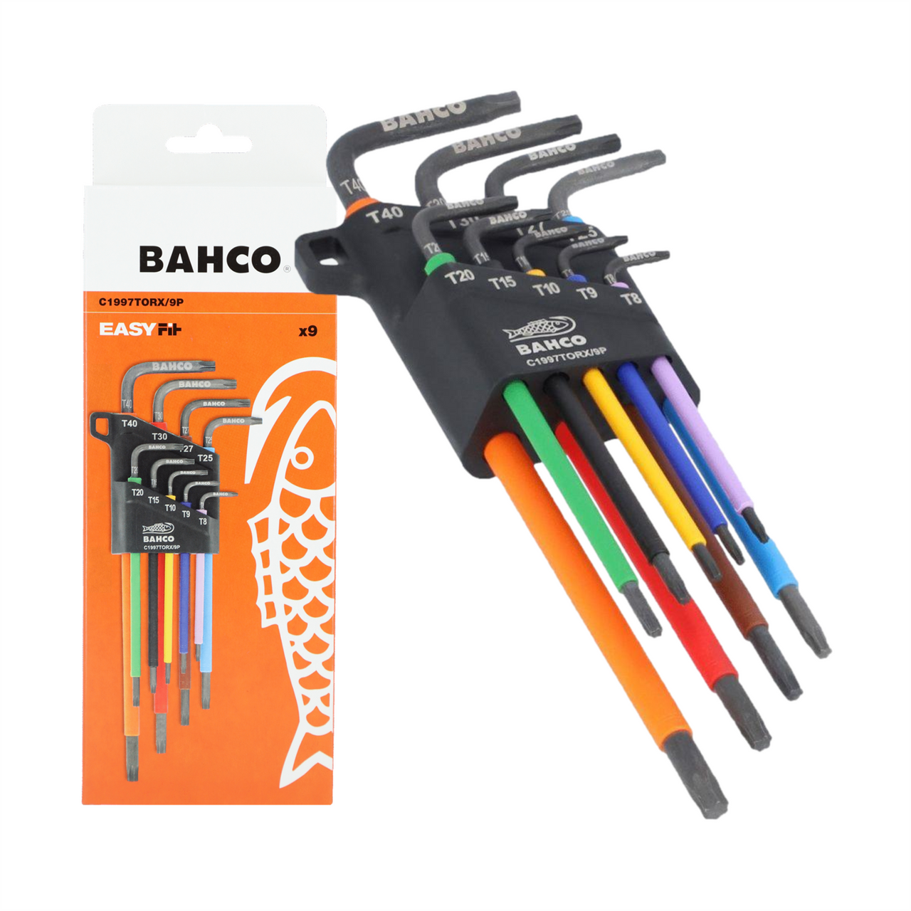 Bahco C1997TORX/9P Long TORX® Coloured L-Key Set, 9 Piece