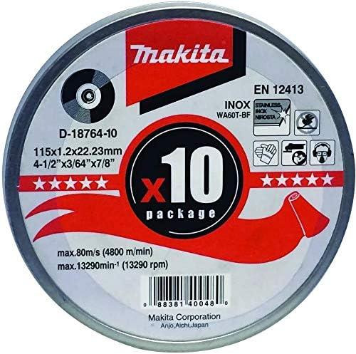 Makita D-18764-10 Tub of 10 Cutting Discs for Inox - 115mm 