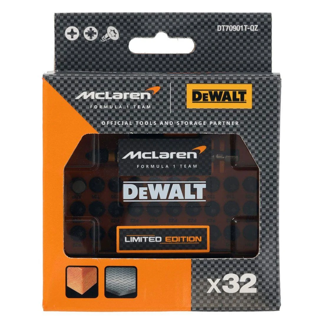 Dewalt X McLaren F1 DT70901T-QZ 32 Piece FLEXTORQ Screwdriving Bit Set