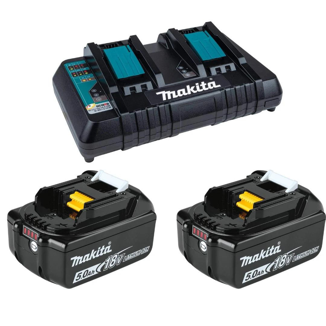 Makita DVC560PT2 Twin 18V Brushless Upright Vacuum Cleaner with 2x 5.0Ah batts and DC18RD charger