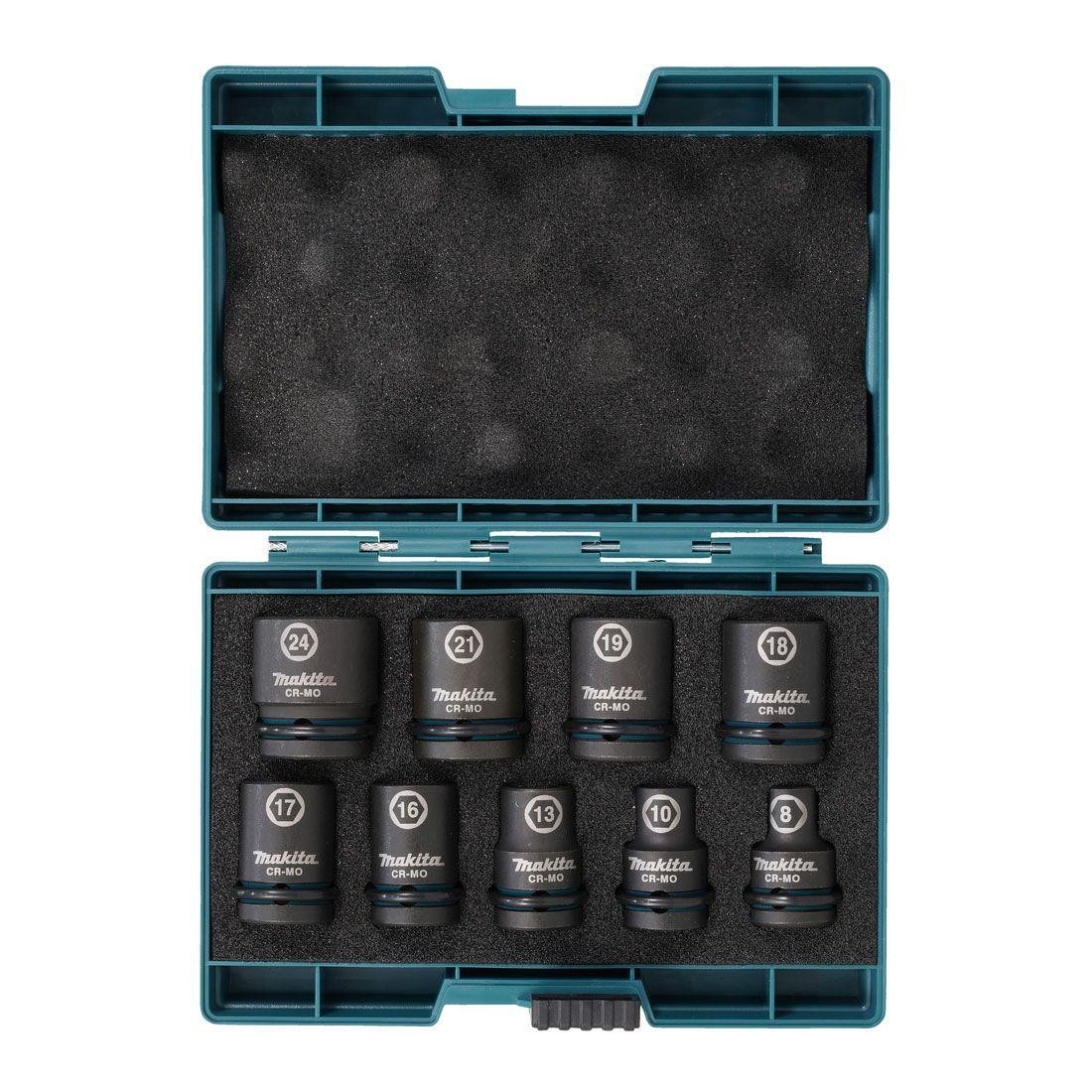 Makita E-16564 Impact Black 1/2" Socket Set – 9 Piece