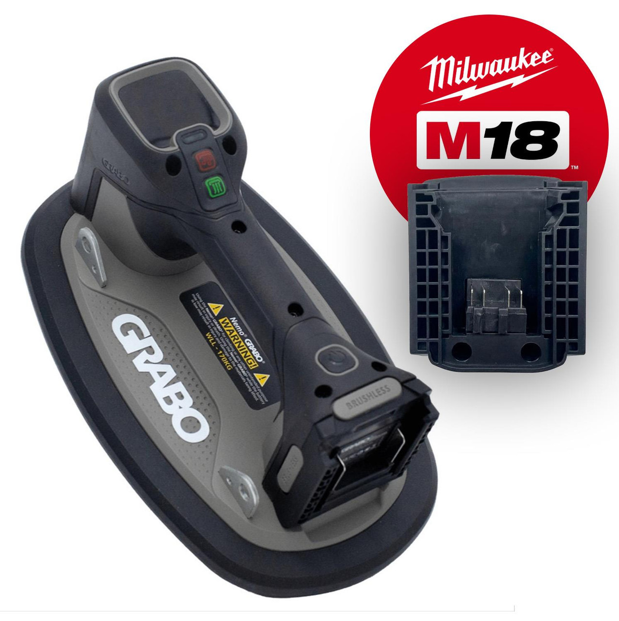 Grabo GRAB330 Brushless Vacuum Lifter Body & Milwaukee Battery Adaptor