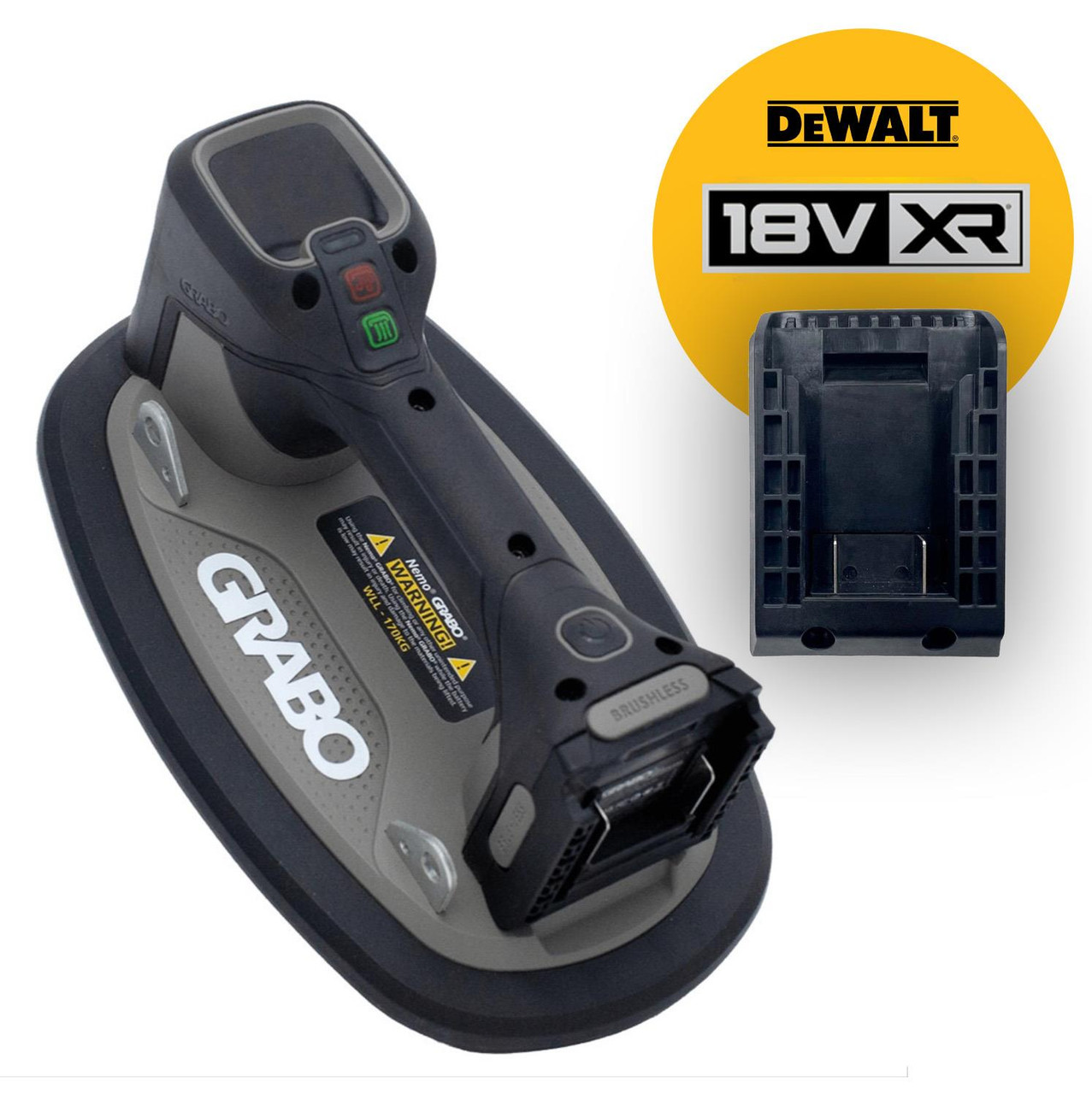 Grabo GRAB330 Pro Brushless Vacuum Lifter Body & Dewalt Battery Adaptor