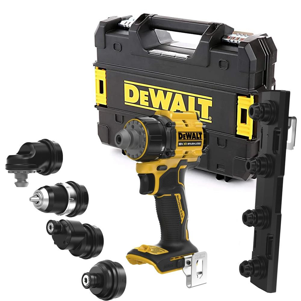 Dewalt DCD803NT-XJ 18V XR Brushless Multi-Head Drill Driver - Body, Case & 4 x Interchangable Heads
