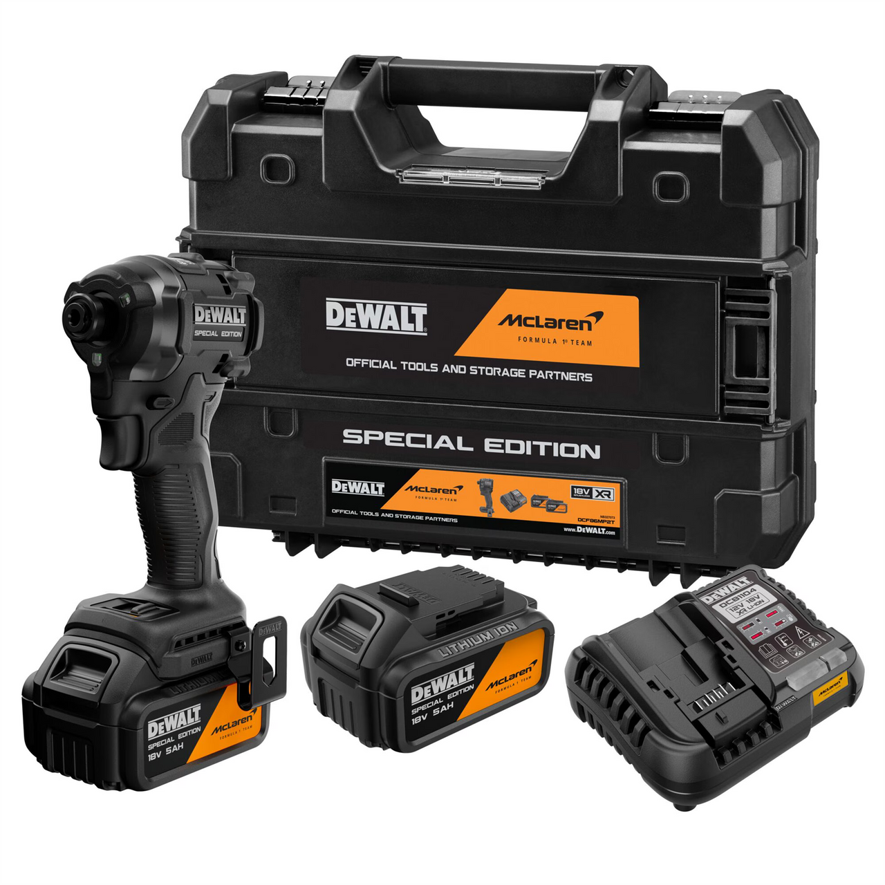 Dewalt X McLaren F1 DCF86MP2T 18V XR Brushless Impact Driver – 2 x 5.0Ah Kit with Charger & TSTAK