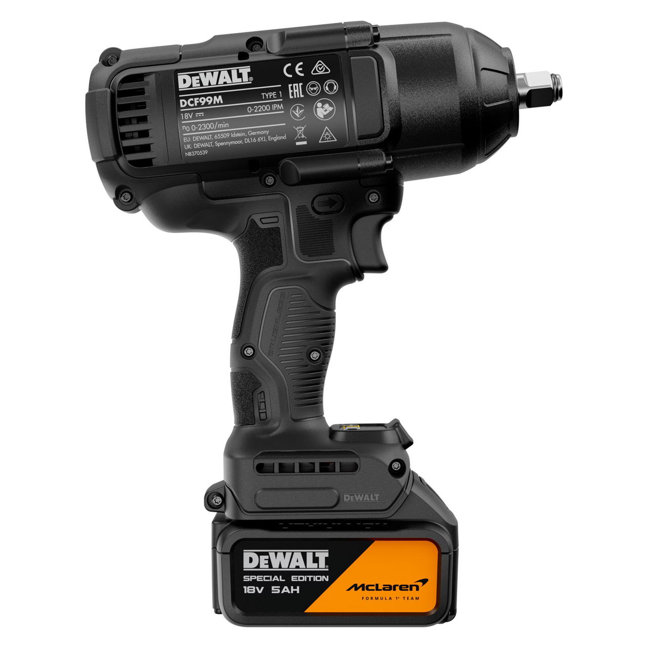 Dewalt X McLaren F1 DCF99MP1T 18V XR Brushless 1/2" Hog Ring Impact Wrench – 1 x 5.0Ah Kit with Charger & TSTAK