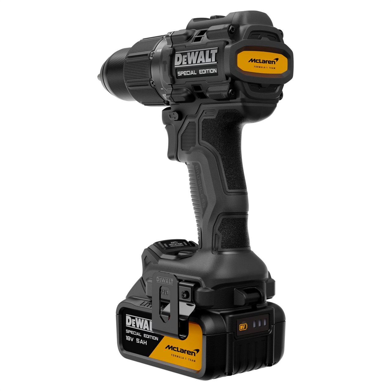 Dewalt X McLaren F1 DCD86MP1T 18V XR Brushless Combi Drill – 1 x 5.0Ah Kit with Charger & TSTAK