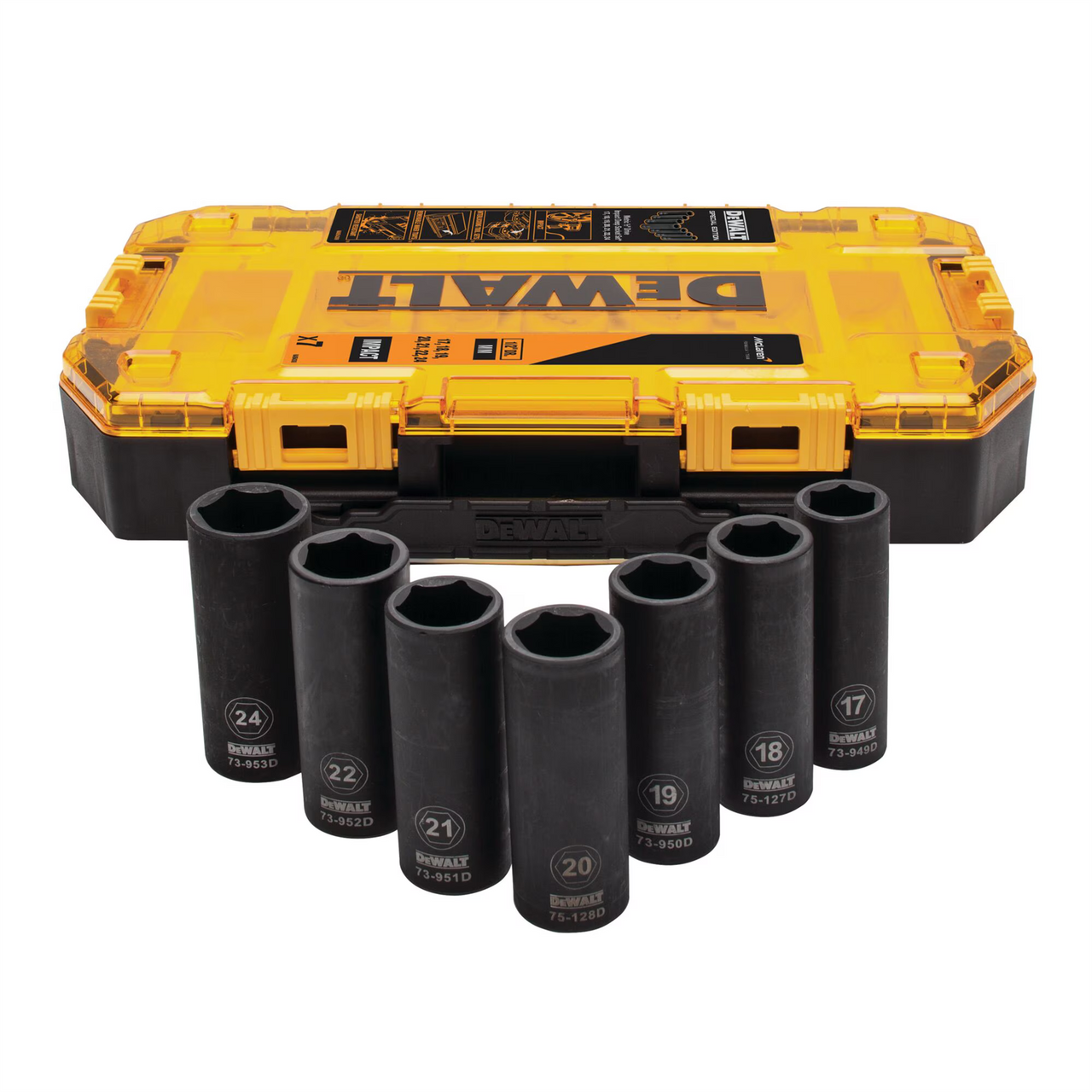 Dewalt X McLaren F1 DT70905-QZ 1/2in Drive Deep Impact Socket Set, 7 Piece
