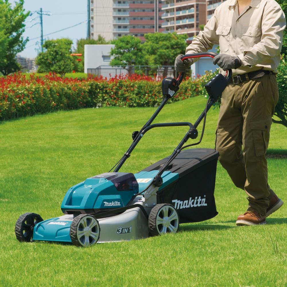 Makita DLM460PT4 Twin 18v LXT Brushless 460mm Lawn Mower Inc 4 x 5.0Ah Batteries & 1x Twin Port Charger