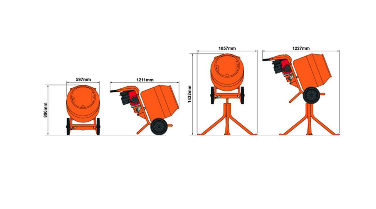 Belle MiniMix 150E+ Cordless Heavy Duty Cement Mixer with 82V 8Ah Battery & Charger – M84B
