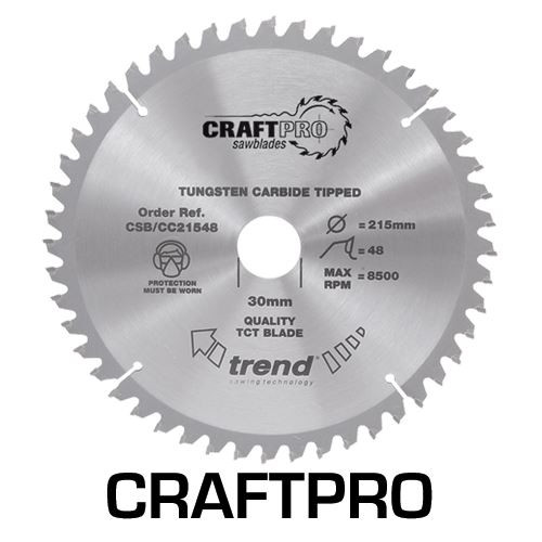Trend CSB/CC18460T CraftPro 184mm 60T Circular Saw Blade 16mm Bore for Fine Finish Cutting