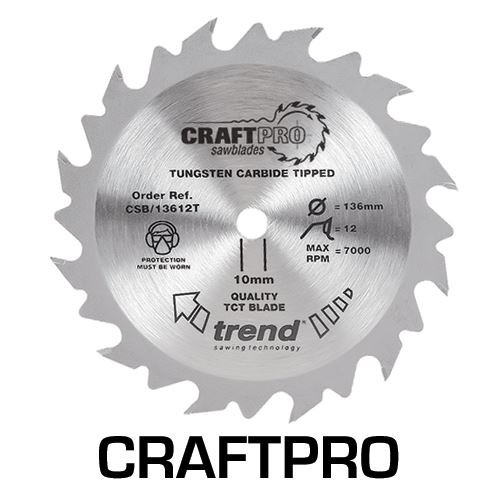 Trend CSB/19024TC CraftPro 190mm 24T Circular Saw Blade 30mm Bore for Fast Rip and General Cutting