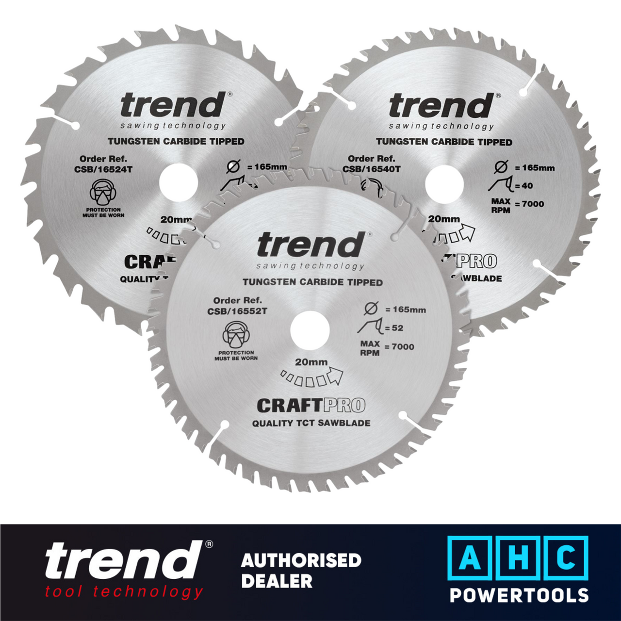 Trend 165mm Craft Saw Blades for all Finishes Pack of 3 CSB/165/3PK/B