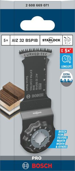 Bosch PRO AIZ 32 BSPIB Multitool Blade, 32x50 mm 2608669071– 5 Pack