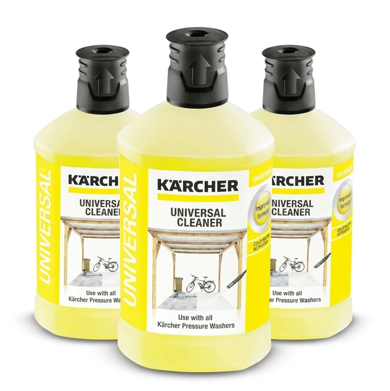 Karcher 1L Universal Cleaner Plug and Clean, Pressure Washer Detergent 62957530 x 3