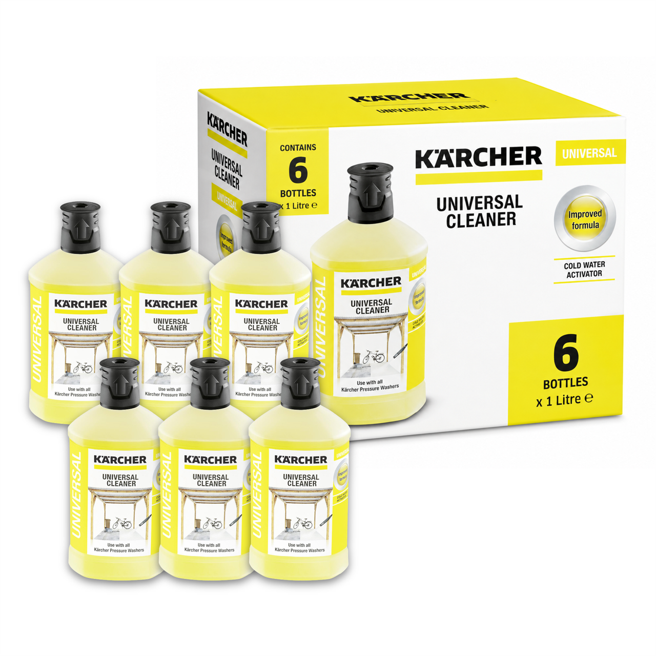 Karcher 1L Universal Cleaner Plug and Clean, Pressure Washer Detergent 62957530 x 6