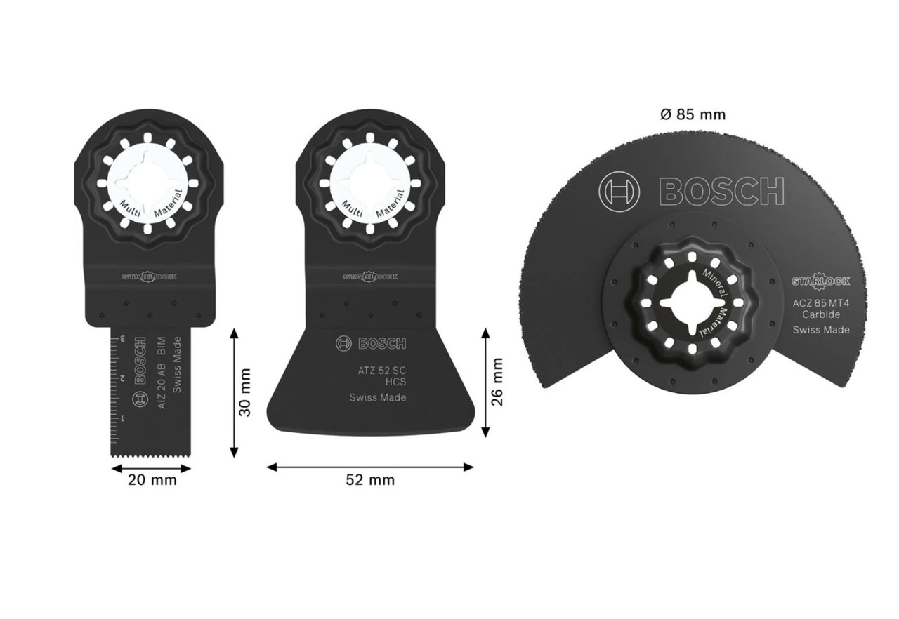 Bosch 2608669332 Tiling Blade Set, 3 Pieces