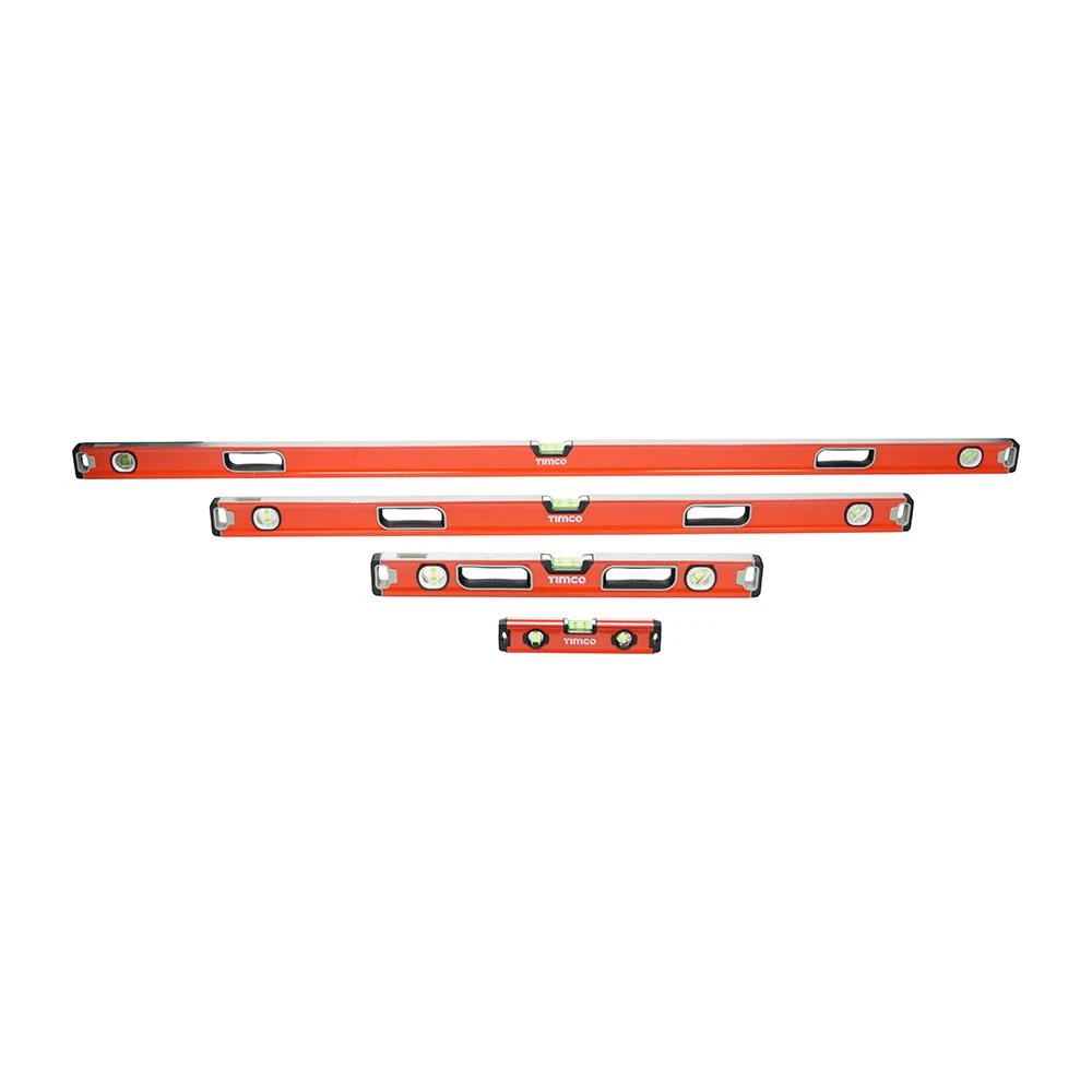 TIMCO Professional Spirit Level Set – 4 Piece Magnetic Box Beam