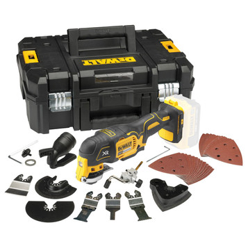 Dewalt DCS355N 18V li-ion Cordless Multi-Tool (Body Only) with T-Stack Box & Accessories
