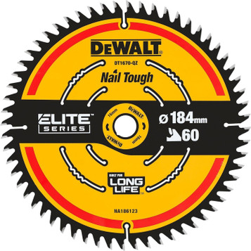 DeWalt DT1670 ELITE EXTREME Cordless Mitre Saw Blade For DCS365 184 x 16mm x 60T