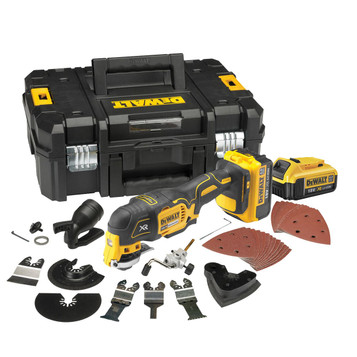 Dewalt DCS355M2 Oscillating Multi-Tool 18V li-ion Cordless Brushless (2 x 4Ah Batteries) with 35 Accessories