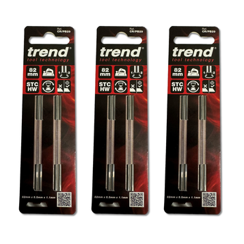 Trend Planer Blade Set x 3 82mm fits Makita Dewalt Bosch - CR/PB29 Pack of 6