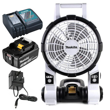 Makita DCF201ZW 14 - 18v LXT Cordless Portable Fan (White) with Battery and Charger