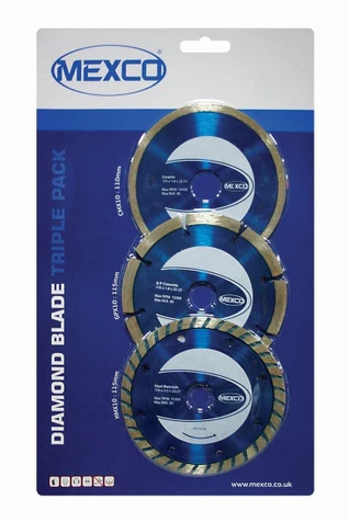 MEXCO 115MM 4 1/2" Diamond Blade Triple Pack