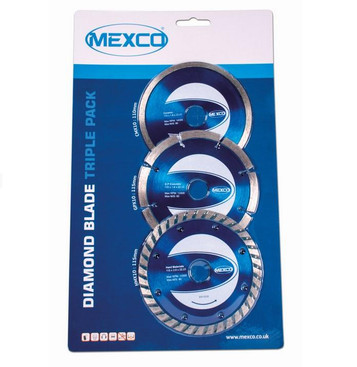 MEXCO 115MM 4 1/2" Diamond Blade Triple Pack