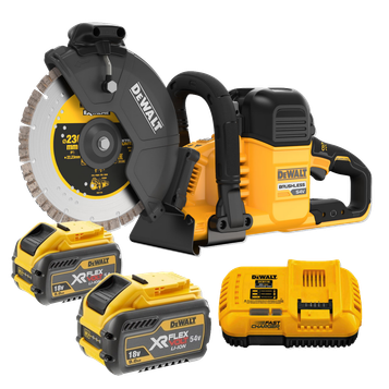 DEWALT DCS691X2-GB 2x9Ah 54v XR Flexvolt 230mm Cut-Off Saw - Includes Diamond Blade