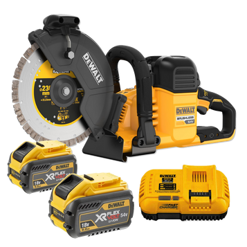 DEWALT DCS691X2-GB 2x9Ah 54v XR Flexvolt 230mm Cut-Off Saw - Includes Diamond Blade