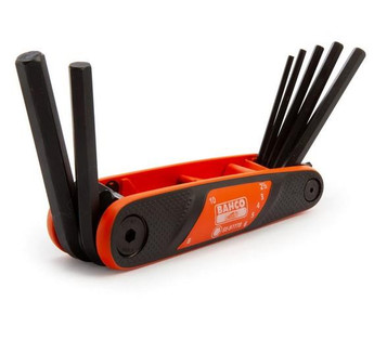 Bahco BE-9777B 7-Piece Folding Allen Hex Key Set, Hexagon 2.5-10mm