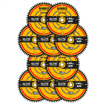 10 x DeWalt DT1670-QZ ELITE Circular Saw Blade  184mm x 16mm 60T