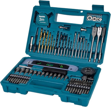 Makita 102 PCS DRILL & SCREW BIT SET WITH LEVEL & TAPE MEASURE - E-10730