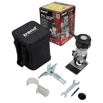Trend T1ETS - 710W ¼” Trim Router 240V in Storage Bag