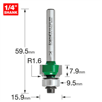 Trend Rounding over 1.6mm radius x 7.9mm cut C074AX1/4TC