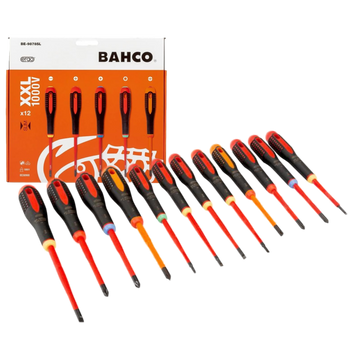 Bahco XXL Ergo 12 Piece VDE Insulated Slim Screwdriver Set BE9878SL