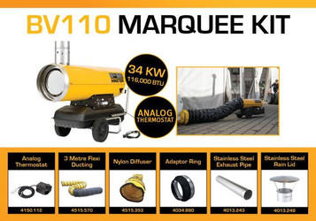 Master BV110 240 Volt Marquee Kit With Analog Thermostat, 3 Metre Ducting & Accessories BV110MKP11