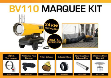 Master BV110DV 240 Volt Marquee Kit With 7.6 Meter Ducting, Digital Thermostat & Accessories BV110MKP12D